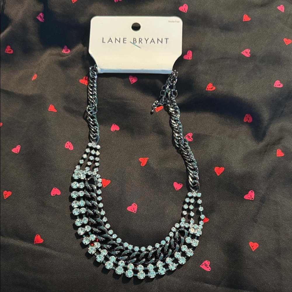 Lane Bryant Black and Silver Statement Necklace